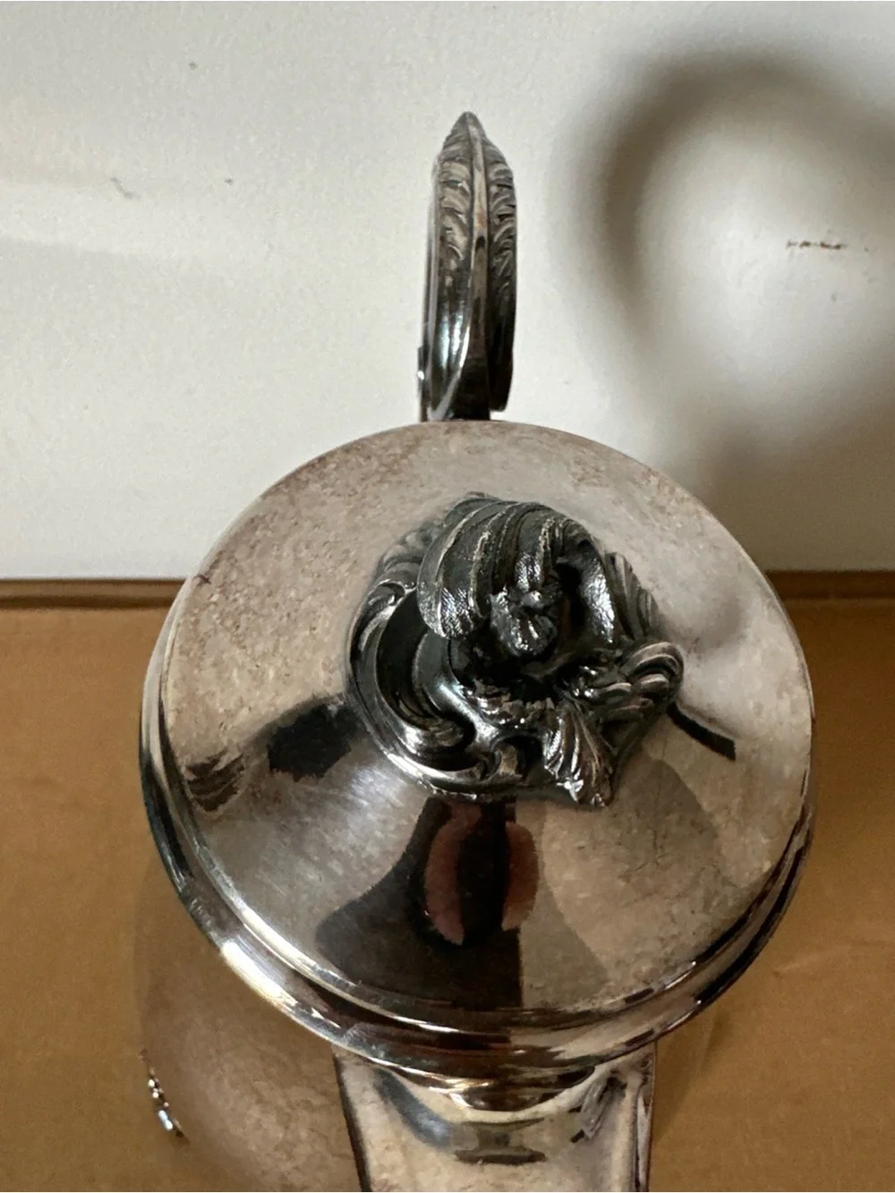 Christofle Silver Plated Coffee Urn with Ornate Handle